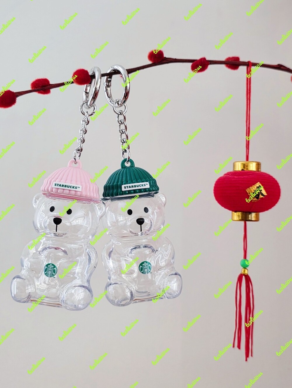 STARBUCKS KOREA 2026 BEARISTA BEAR COLD CUP MINIATURE KEYCHAIN SET